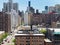 Overhead view of the crowded buildings on First Avenue in New York City, seenÂ from theÂ Roosevelt Island Tramway